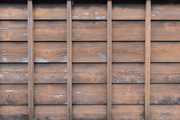 traditional japan wooden wall or fence of home, texture background.