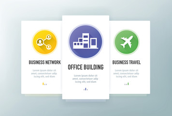 Modern Business Icons for Website and mobile app onboarding screens vector template stock illustration