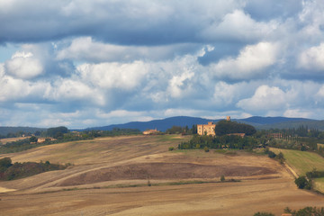 Typical autumn rural landscape , Tuscany, Italy