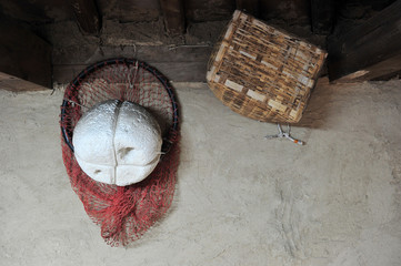 Tewak and Mangsari, the work tools of Korean female diver in Jeju-province, South Korea.