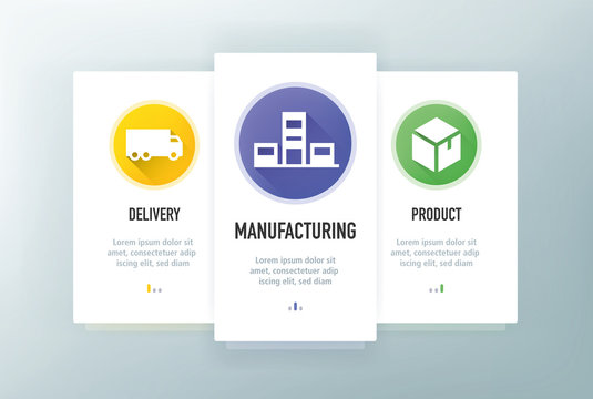 Logistic Icons for Website and mobile app onboarding screens vector template stock illustration