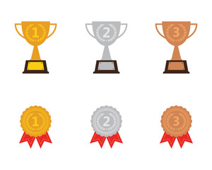 Trophy cup vector icon winner