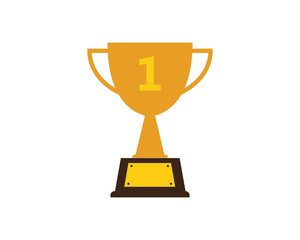 Trophy cup vector icon winner
