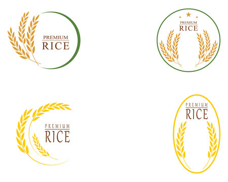 rice food meal logo and symbols template