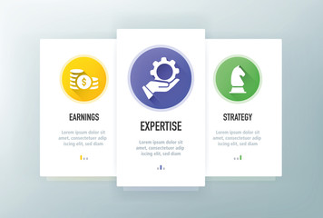 Growth Icons for Website and mobile app onboarding screens vector template stock illustration