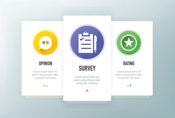 Feedback Icons for Website and mobile app onboarding screens vector template stock illustration