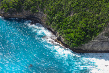 The Shape of the Coastal Line in Penida Island Bali