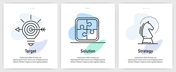 Business Icons for Website and mobile app onboarding screens vector template stock illustration