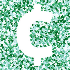 Cent sign color distributed circles dots illustration