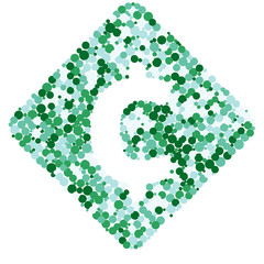 Cent sign color distributed circles dots illustration