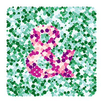 Ampersand sign color distributed circles dots illustration