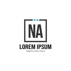 Obraz premium Initial NA logo template with modern frame. Minimalist NA letter logo vector illustration