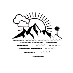 Island / Mountain and Sea logo design inspiration