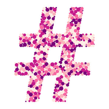 Hash Sharp sign color distributed circles dots illustration