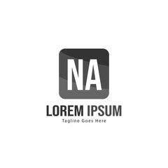 Obraz premium Initial NA logo template with modern frame. Minimalist NA letter logo vector illustration