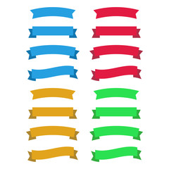 Obraz premium Flat vector ribbons banners isolated. Ribbons banners