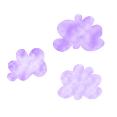 Set of watercolor clouds for design.Isolated on white background