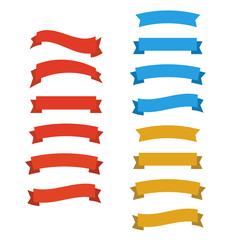 Obraz premium Glossy red ribbon vector. Banner ribbon vector set