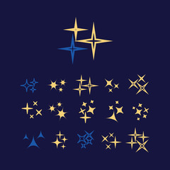 Icon sparkle line. Bright firework, decoration twinkle, shiny flash