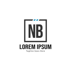 Fototapeta premium Initial NB logo template with modern frame. Minimalist NB letter logo vector illustration