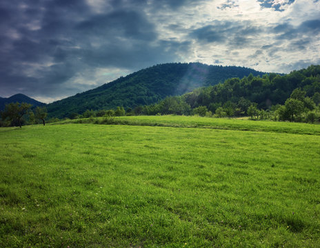 Dramatic Sky On rural Landscape of Romania