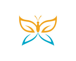 Vector - Butterfly conceptual simple, colorful icon. Logo. Vector illustration