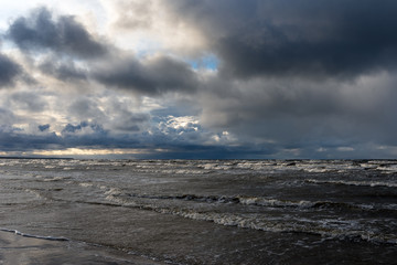 Stormy day by Baltic sea.