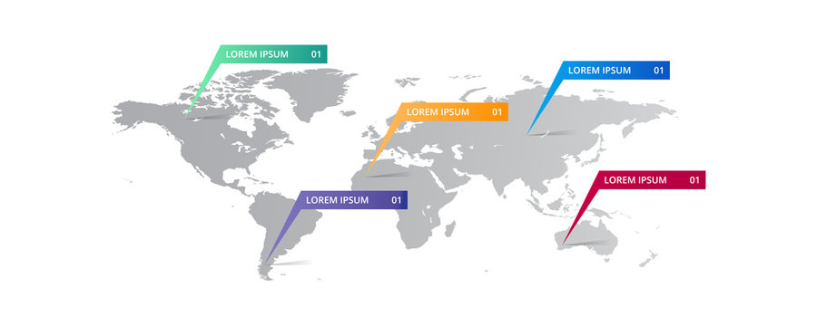 world map Infographic template with icons options . world infographic . business infographic for presentations, layout, banner, chart, info graph.