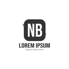 Obraz premium Initial NB logo template with modern frame. Minimalist NB letter logo vector illustration