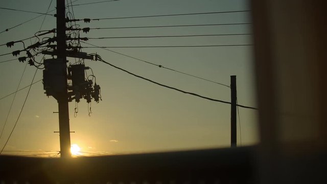 【4K 60FPS】夕暮れの電線