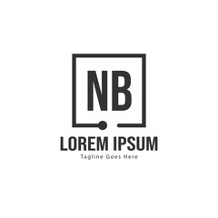 Obraz premium Initial NB logo template with modern frame. Minimalist NB letter logo vector illustration