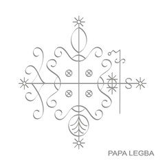 vector icon with veve vodoo symbol Papa Legba