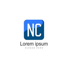 Obraz premium Initial NC logo template with modern frame. Minimalist NC letter logo vector illustration