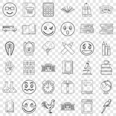 Bookmark icons set. Outline style of 36 bookmark vector icons for web for any design
