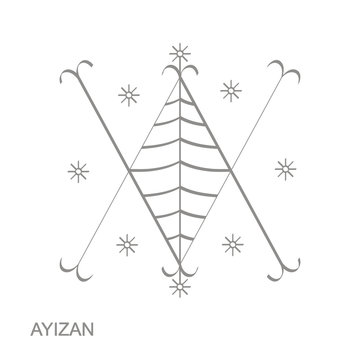 vector icon with veve vodoo symbol Ayizan