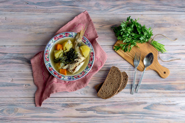 Ready meals. The fish soup.