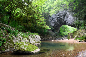 新緑の帝釈峡の雄橋