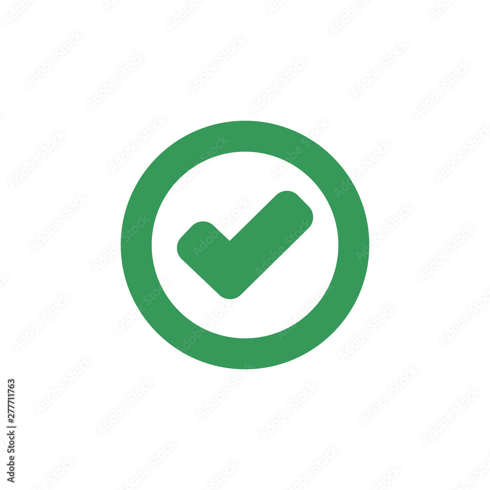 Leinwandbilder Green check mark icon symbol template color editable vector sign isolated on white background illustration for graphic and web design.
