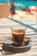 Espresso at a Beach Cafe With the  Mediterranean Sea in the Background