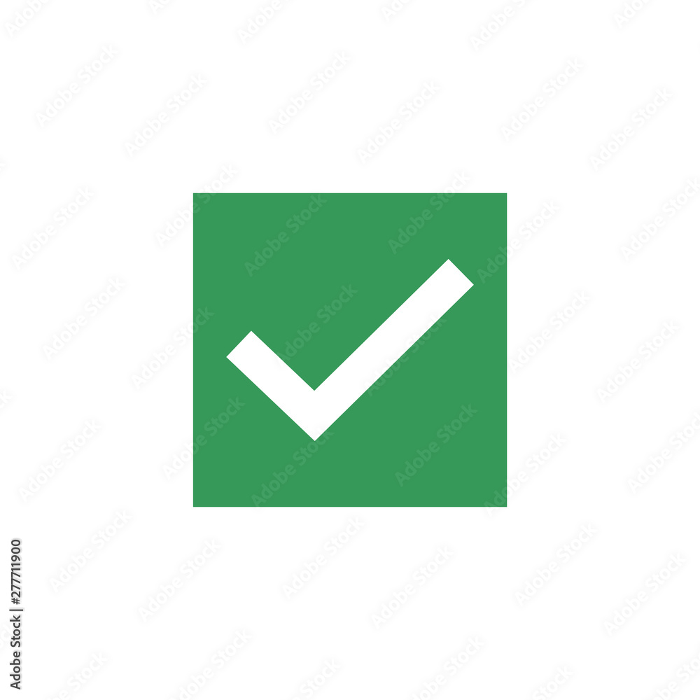 Leinwandbilder green check mark icon symbol template color editable vector sign isolated on white background illust