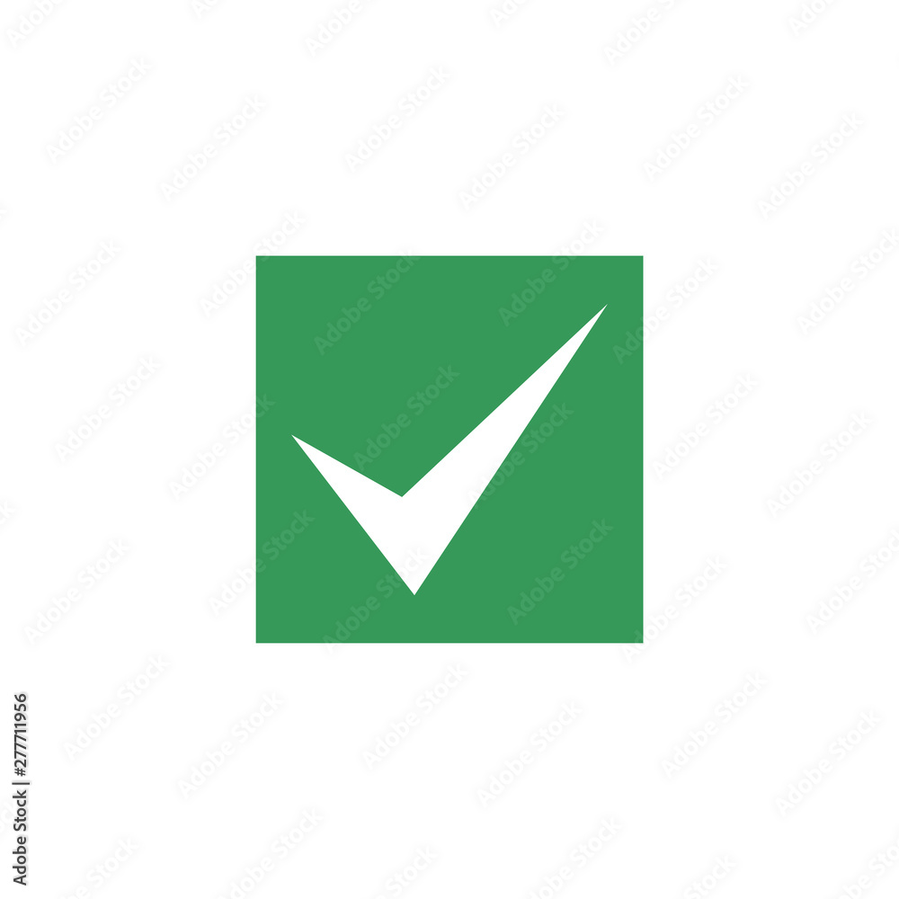 Leinwandbilder green check mark icon symbol template color editable vector sign isolated on white background illust