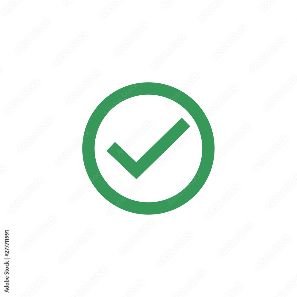 Leinwandbilder green check mark icon symbol template color editable vector sign isolated on white background illust