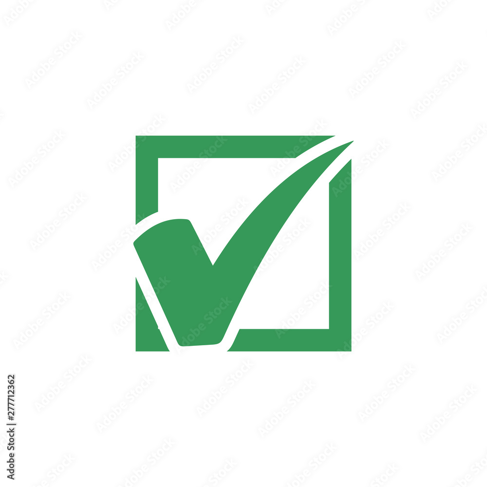 Aufkleber Green check mark icon symbol template color editable vector sign isolated on white background illustration for graphic and web design.