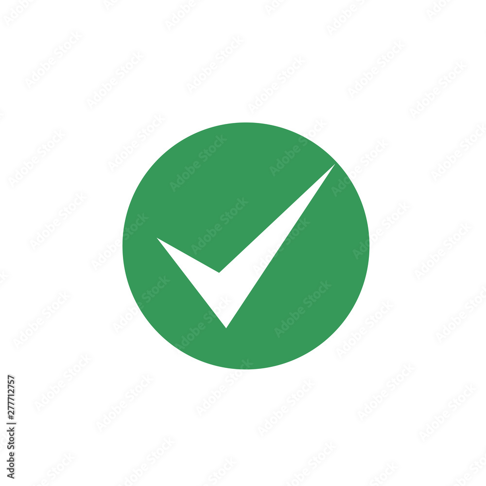 Leinwandbilder Green check mark icon symbol template color editable vector sign isolated on white background illustration for graphic and web design.