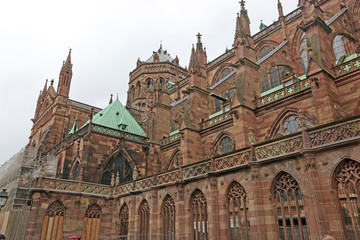 exterior of Strasbourg cathedral, France