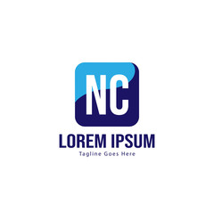 Fototapeta premium Initial NC logo template with modern frame. Minimalist NC letter logo vector illustration