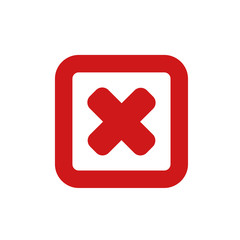 Fototapeta premium red cross mark icon template color editable. Symbol No or X button for correct, vote, check, not approved, error, wrong and failed decision. vector sign isolated on white background