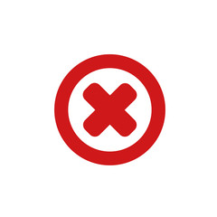 Obraz premium red cross mark icon template color editable. Symbol No or X button for correct, vote, check, not approved, error, wrong and failed decision. vector sign isolated on white background