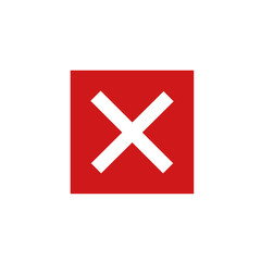 Obraz premium red cross mark icon template color editable. Symbol No or X button for correct, vote, check, not approved, error, wrong and failed decision. vector sign isolated on white background