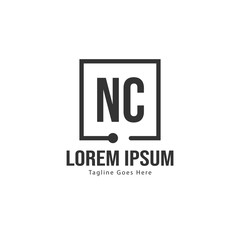 Fototapeta premium Initial NC logo template with modern frame. Minimalist NC letter logo vector illustration